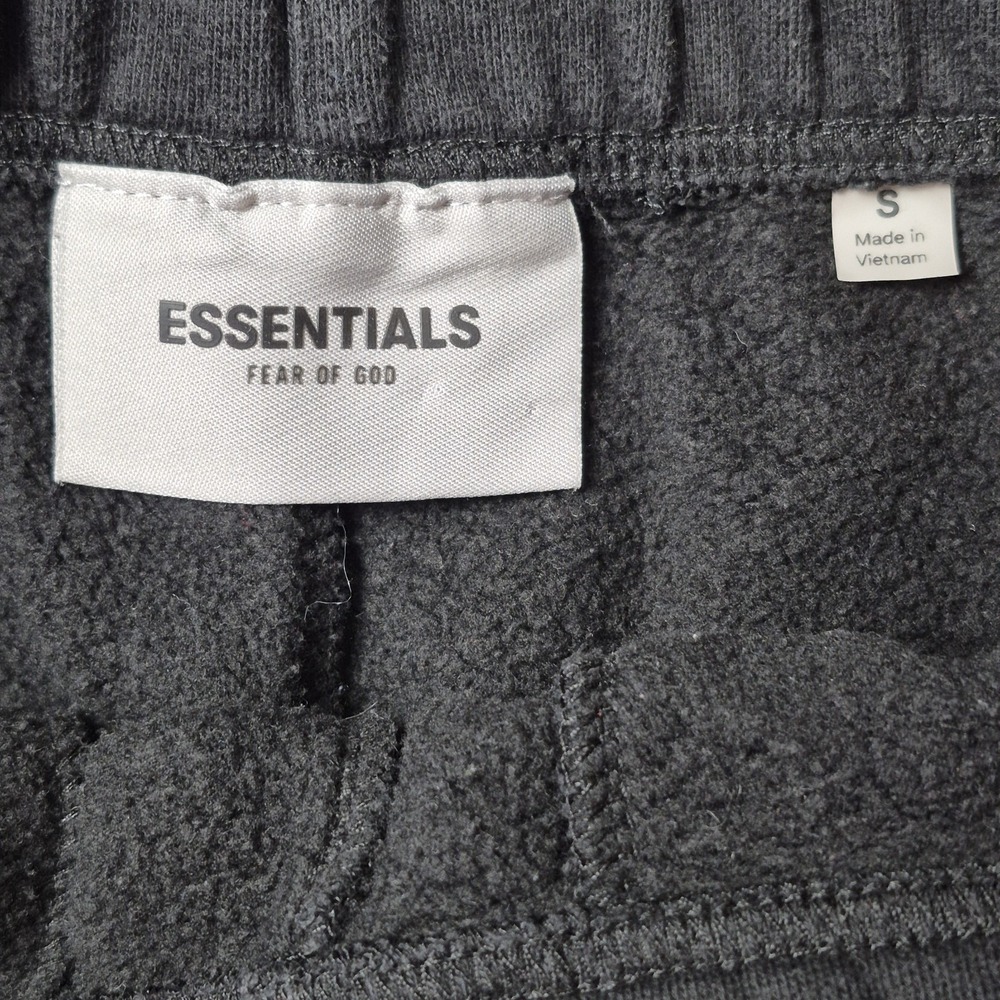 Essentials Fear Of God Men's Small Black‎ Fleece Jogger Sweatpants Logo - Picture 6 of 8